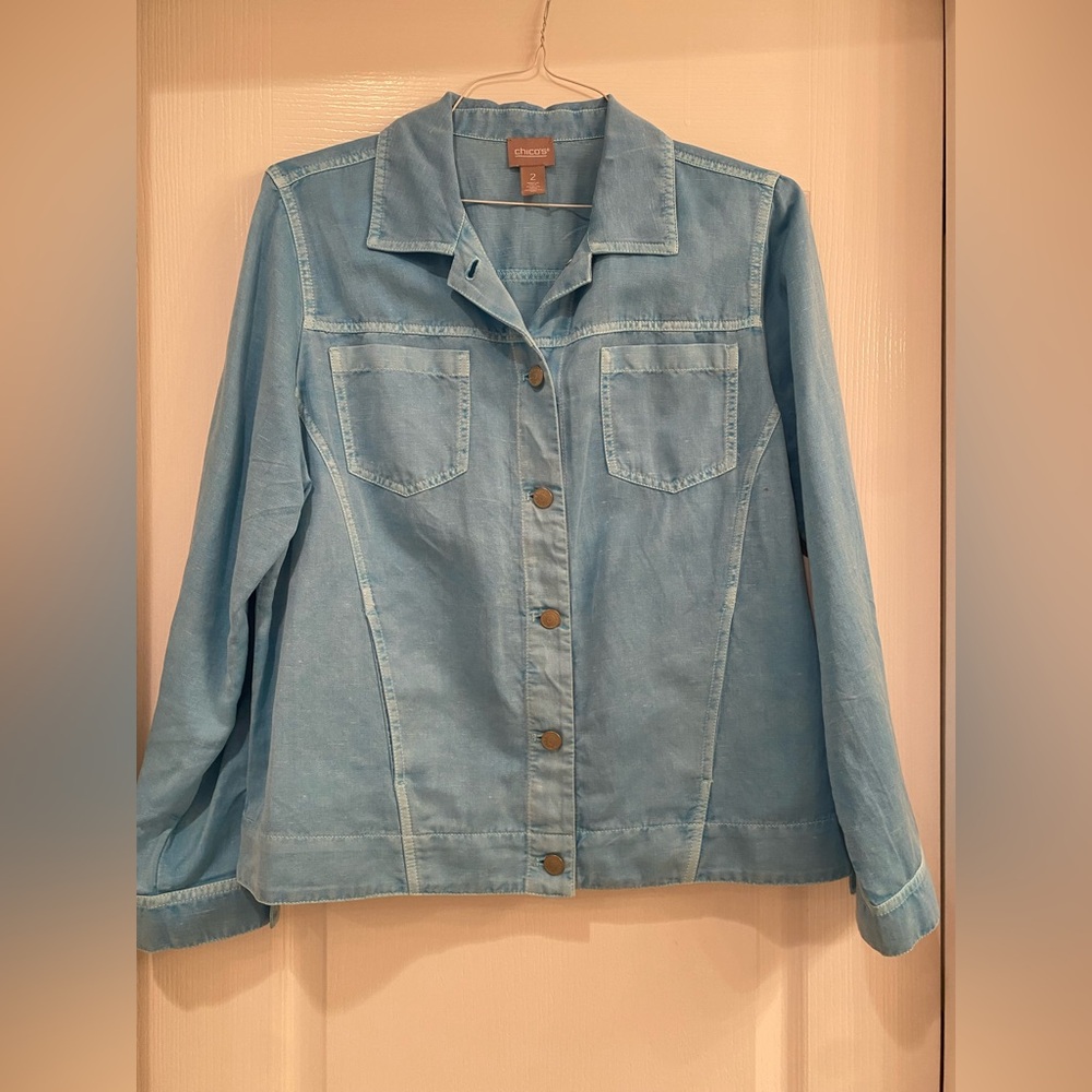 Chico's Sky Blue Denim Jacket